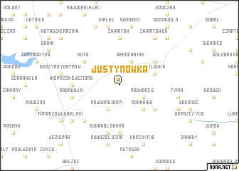 map of Justynówka