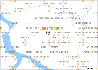 map of Justynów