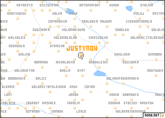 map of Justynów