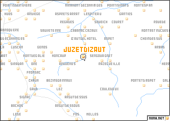 map of Juzet-dʼIzaut