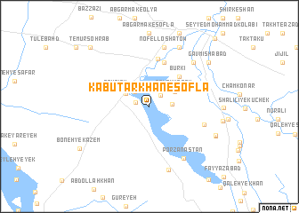 map of Kabūtār Khān-e Soflā