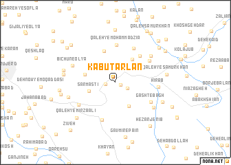 map of Kabūtarlān