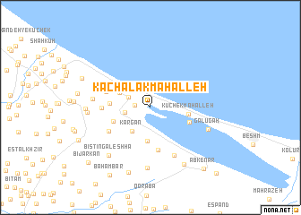 map of Kachalak Maḩalleh