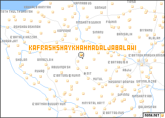 map of Kafr ash Shaykh Aḩmad al Jabalāwī