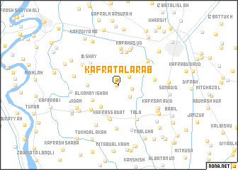 map of Kafrat al ‘Arab