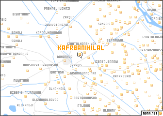 map of Kafr Banī Hilāl