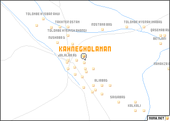 map of Kahn-e Gholāmān