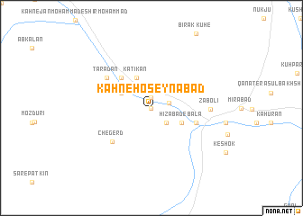 map of Kahn-e Ḩoseynābād