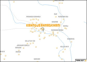 map of Kahnūj-e Aḩmadkhānī