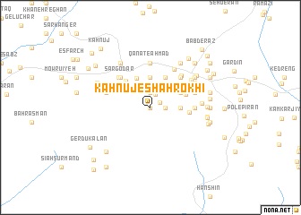 map of Kahnūj-e Shāhrokhī