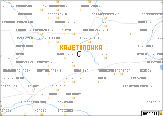 map of Kajetanówka