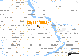 map of Kajetanów-Łęka