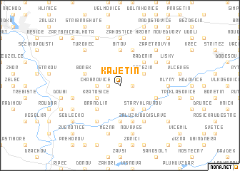 map of Kajetín