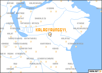 map of Kalagyaunggyi