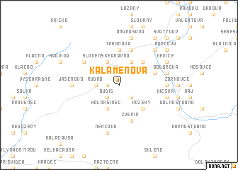 map of Kaľamenová