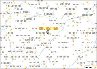 map of Kāla Singh