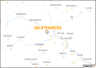 map of Kalāteh Kāz̧em
