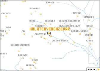 map of Kalāteh-ye Aghzevār