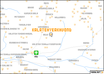 map of Kalāteh-ye Ākhvond