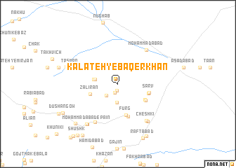 map of Kalāteh-ye Bāqer Khān