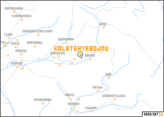 map of Kalāteh-ye Bojnū