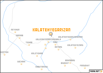 map of Kalāteh-ye Garīzān