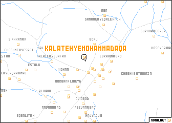 map of Kalāteh-ye Moḩammad Āqā