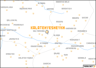 map of Kalāteh-ye Sheykh