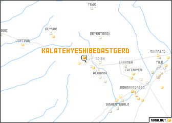 map of Kalāteh-yeShīb-e Dastgerd