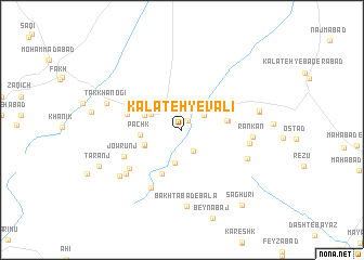 map of Kalāteh-ye Valī