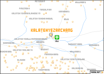 map of Kalāteh-ye Zarchang