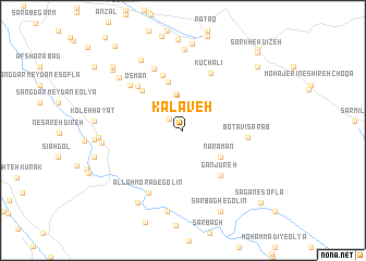 map of Kalāveh