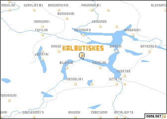 map of Kalbutiškės