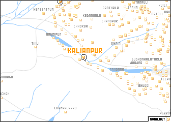 map of Kaliānpur