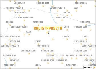 map of Kálistapuszta