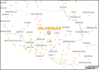 map of Kal Khvājeh