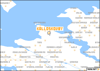 map of Kallø Skovby