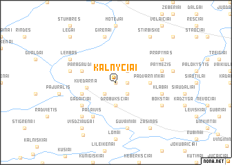 map of Kalnyčiai