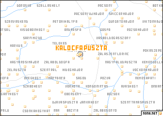 map of Kálócfapuszta