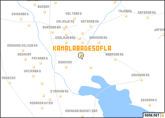 map of Kamālābād-e Soflá