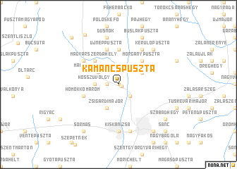 map of Kámáncspuszta