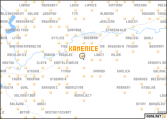 map of Kamenice