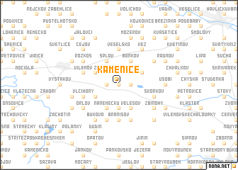 map of Kamenice