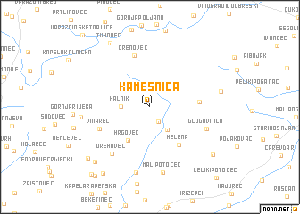 map of Kamešnica