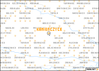 map of Kamieńczyce