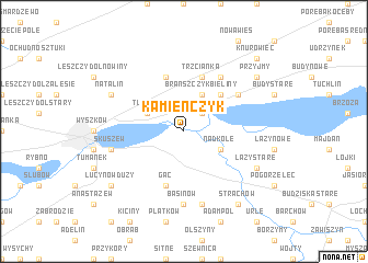 map of Kamieńczyk