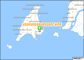 map of Kampung Sawangan China