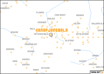 map of Kanafjār-e Bālā