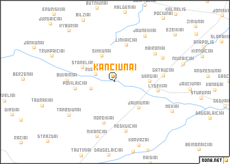 map of Kančiūnai