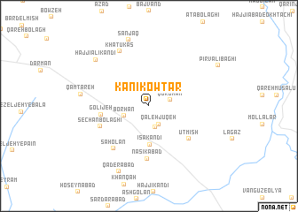 map of Kānī Kowtar